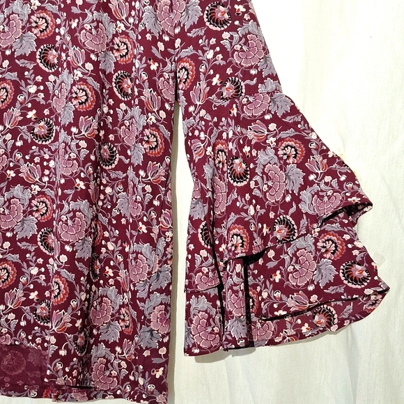 Floral Boho Blouse, LOFT, sz 2, NWOT - Picture 5 of 12